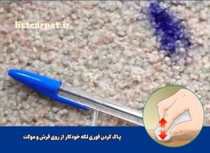 پاک کردن فوری لکه خودکار از روی فرش و موکت