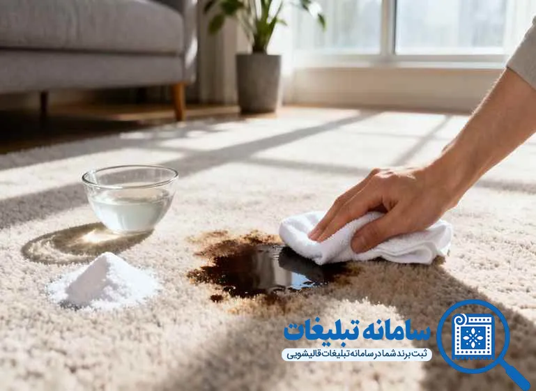 پاک کردن لکه قهوه از روی فرش